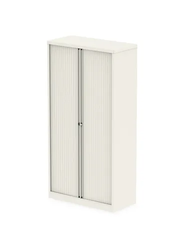 Dynamic Qube by Bisley 2000mm Side Tambour Cupboard Chalk White No Shelves BS0015