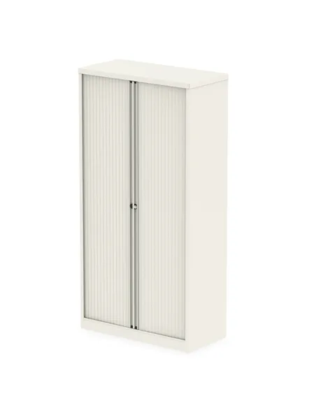 Dynamic Qube by Bisley 2000mm Side Tambour Cupboard Chalk White No Shelves BS0015