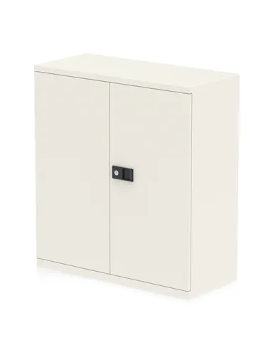 Dynamic Qube by Bisley Stationery 1000mm 2-Door Cupboard Chalk White With Shelf BS0026
