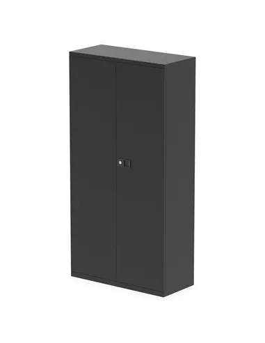 Dynamic Qube by Bisley Stationery 1850mm 2-Door Cupboard Black With Shelves BS0027
