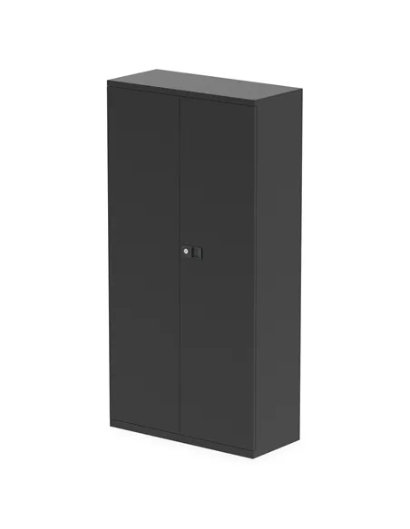 Dynamic Qube by Bisley Stationery 1850mm 2-Door Cupboard Black With Shelves BS0027