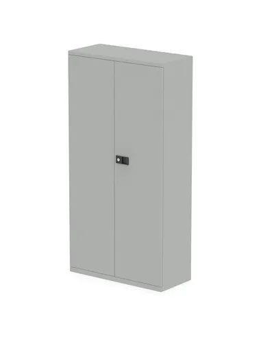 Dynamic Qube by Bisley Stationery 1850mm 2-Door Cupboard Goose Grey With Shelves BS0028