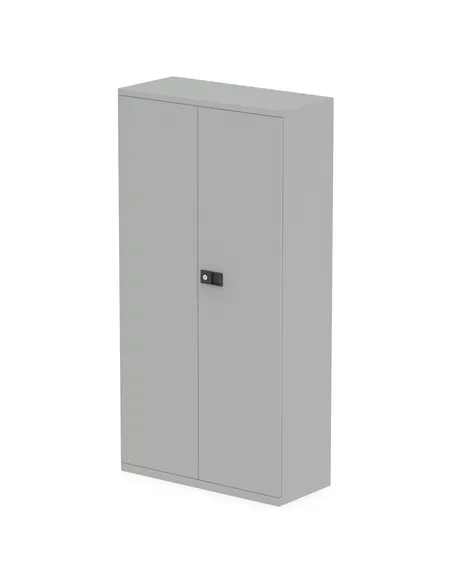 Dynamic Qube by Bisley Stationery 1850mm 2-Door Cupboard Goose Grey With Shelves BS0028