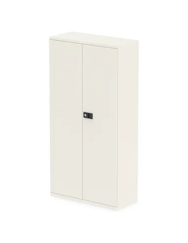 Dynamic Qube by Bisley Stationery 1850mm 2-Door Cupboard Chalk White With Shelves BS0029