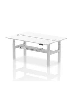 Dynamic Air 1800 x 600mm Height Adjustable 2 Person Bench Desk White Top Cable Ports HA02534
