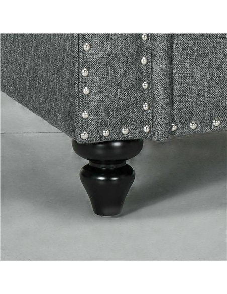 HOMCOM Mid-Century Armchair, with Pocket Springs - Charcoal Grey