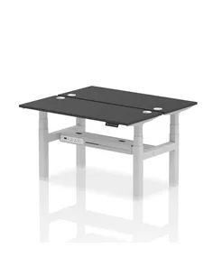 Dynamic Air 1400 x 600mm Height Adjustable 2 Person Bench Desk Black Top Cable Ports HA02882