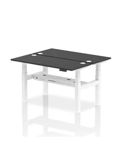 Dynamic Air 1400 x 600mm Height Adjustable 2 Person Bench Desk Black Top Cable Ports HA02884