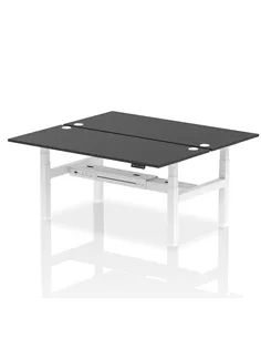 Dynamic Air 1800 x 800mm Height Adjustable 2 Person Bench Desk Black Top Cable Ports HA03010