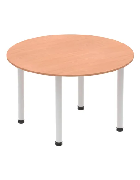Dynamic Impulse 1200mm Round Table Beech Top Silver Post Leg I000080