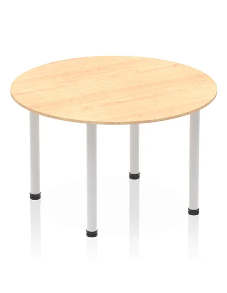 Dynamic Impulse 1200mm Round Table Maple Top Silver Post Leg I000260