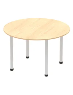 Dynamic Impulse 1200mm Round Table Maple Top Silver Post Leg I000260 2