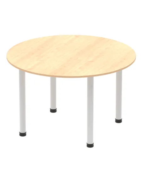 Dynamic Impulse 1200mm Round Table Maple Top Silver Post Leg I000260