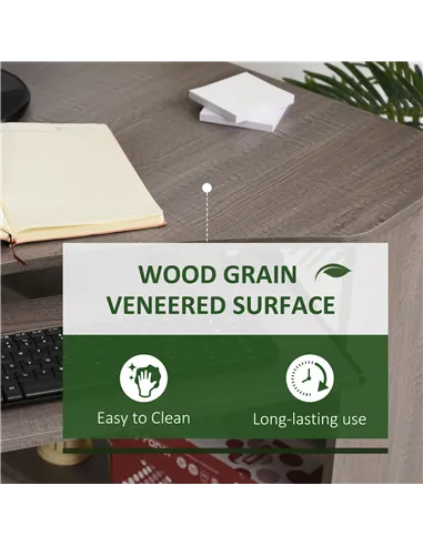 HOMCOM L-Shaped Corner Computer Desk w/ 2 Shelves Wide Worktop Keyboard Tray Drawer & CPU Stand Home Office Study Bedroom Furnit