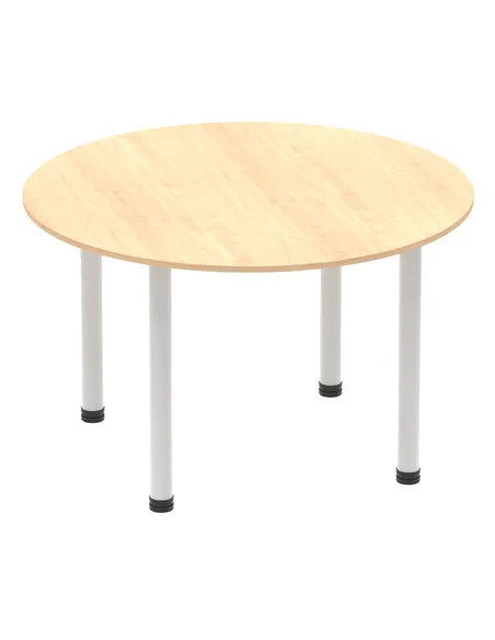 Dynamic Impulse 1200mm Round Table Maple Top Silver Post Leg I000260