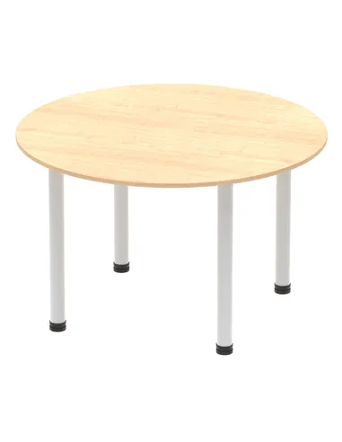 Dynamic Impulse 1200mm Round Table Maple Top Silver Post Leg I000260