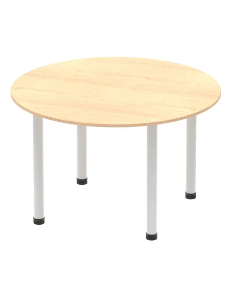 Dynamic Impulse 1200mm Round Table Maple Top Silver Post Leg I000260