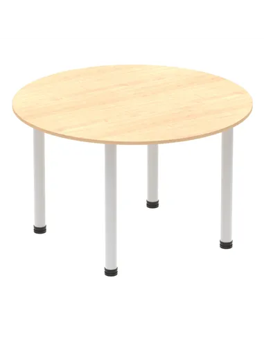 Dynamic Impulse 1200mm Round Table Maple Top Silver Post Leg I000260