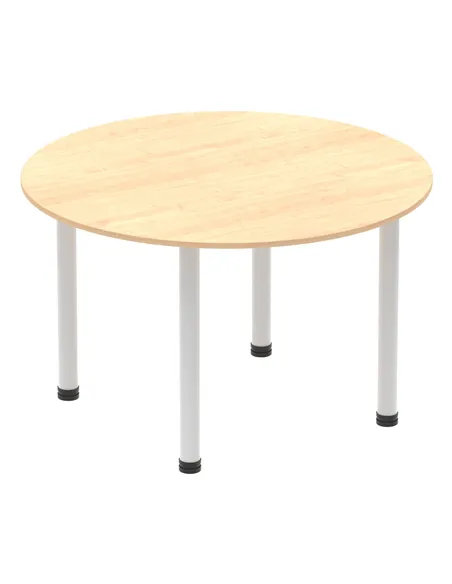 Dynamic Impulse 1200mm Round Table Maple Top Silver Post Leg I000260