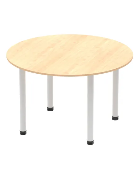 Dynamic Impulse 1200mm Round Table Maple Top Silver Post Leg I000260