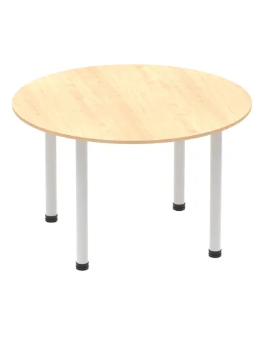 Dynamic Impulse 1200mm Round Table Maple Top Silver Post Leg I000260