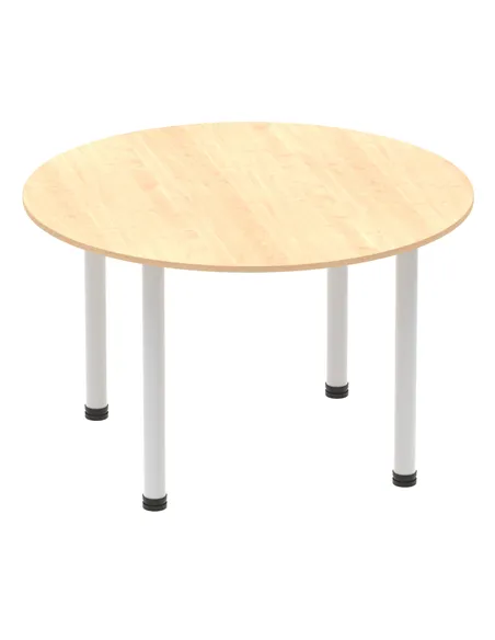 Dynamic Impulse 1200mm Round Table Maple Top Silver Post Leg I000260