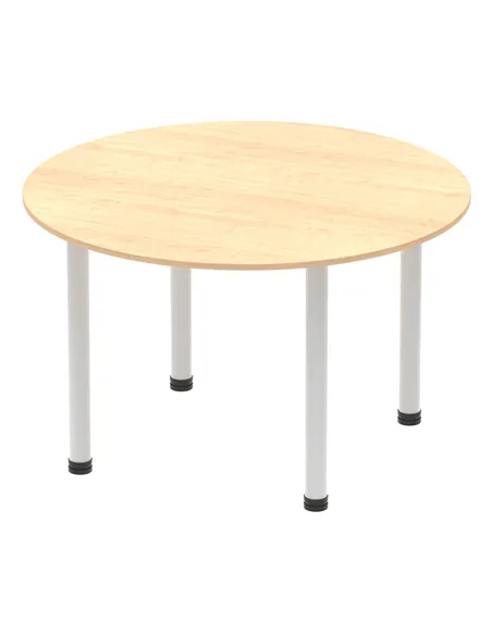 Dynamic Impulse 1200mm Round Table Maple Top Silver Post Leg I000260