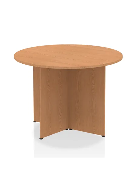 Dynamic Impulse 1000mm Round Table Oak Top Arrowhead Leg I003397