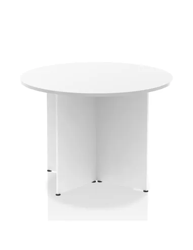 Dynamic Impulse 1000mm Round Table White Top Arrowhead Leg I003398