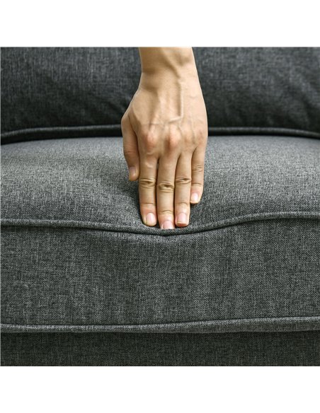 HOMCOM Mid-Century Armchair, with Pocket Springs - Charcoal Grey
