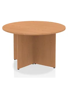 Dynamic Impulse 1200mm Round Table Oak Top Arrowhead Leg I003402