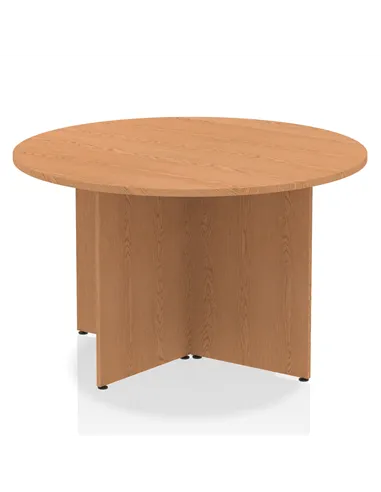 Dynamic Impulse 1200mm Round Table Oak Top Arrowhead Leg I003402