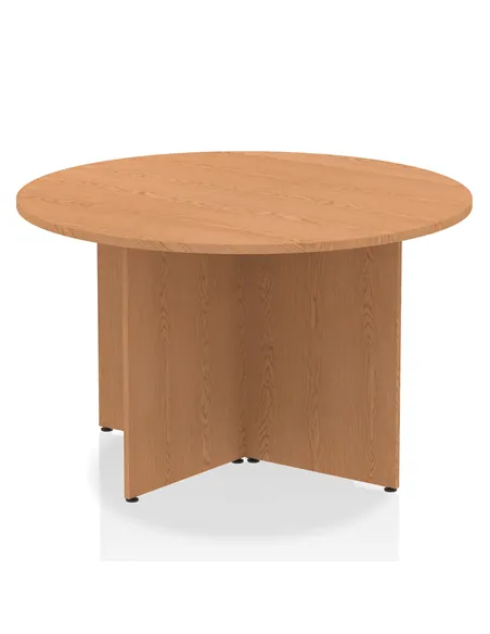 Dynamic Impulse 1200mm Round Table Oak Top Arrowhead Leg I003402