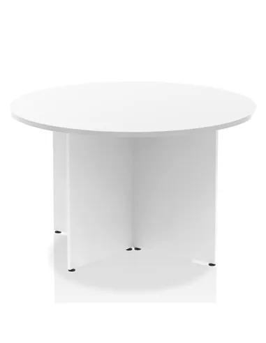 Dynamic Impulse 1200mm Round Table White Top Arrowhead Leg I003403