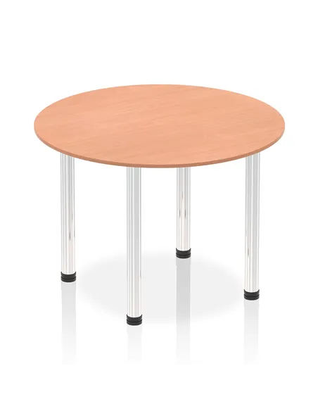 Dynamic Impulse 1000mm Round Table Beech Top Chrome Post Leg I003753