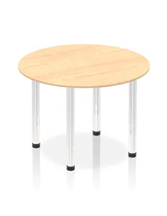 Dynamic Impulse 1000mm Round Table Maple Top Chrome Post Leg I003754