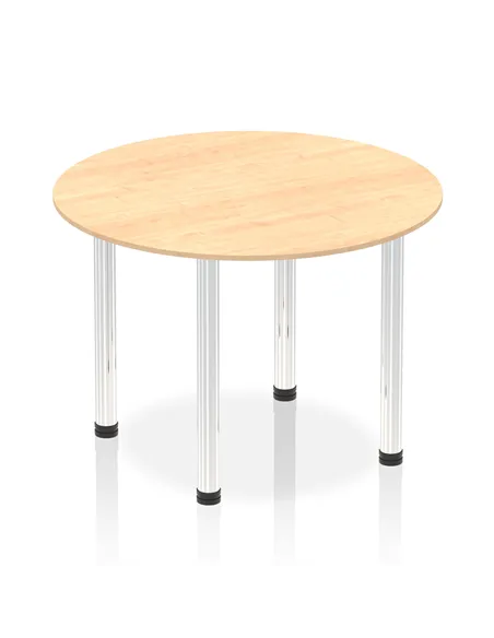 Dynamic Impulse 1000mm Round Table Maple Top Chrome Post Leg I003754