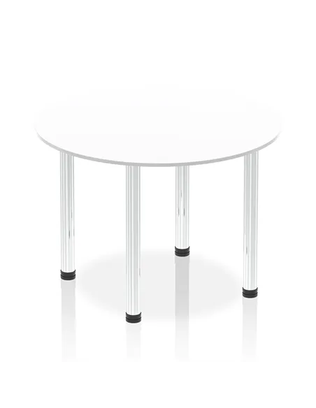 Dynamic Impulse 1000mm Round Table White Top Chrome Post Leg I003756