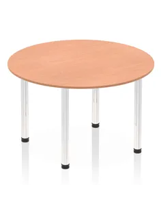 Dynamic Impulse 1200mm Round Table Beech Top Chrome Post Leg I003771