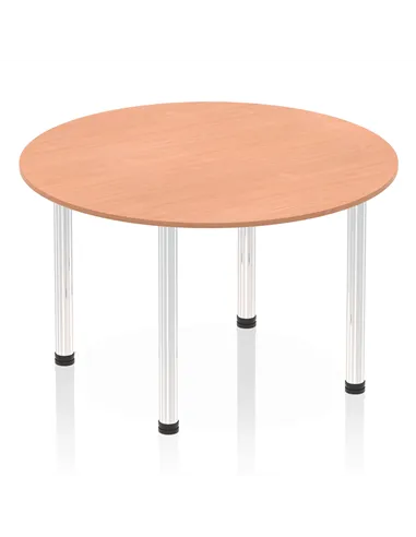 Dynamic Impulse 1200mm Round Table Beech Top Chrome Post Leg I003771