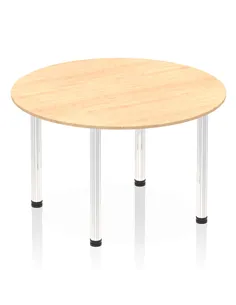 Dynamic Impulse 1200mm Round Table Maple Top Chrome Post Leg I003772