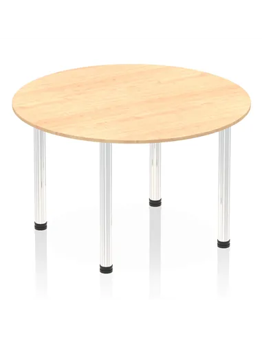 Dynamic Impulse 1200mm Round Table Maple Top Chrome Post Leg I003772