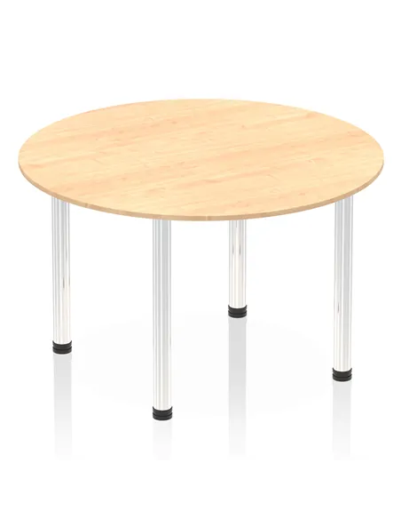 Dynamic Impulse 1200mm Round Table Maple Top Chrome Post Leg I003772