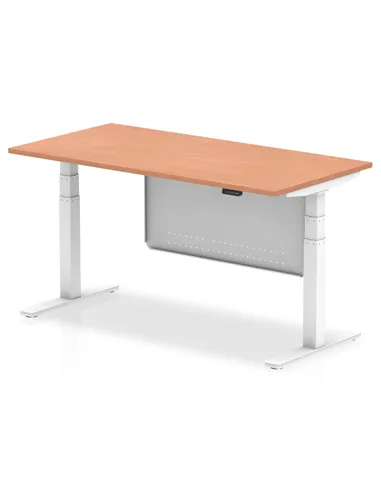 Dynamic Air Modesty 1600 x 800mm Height Adjustable Office Desk Beech Top Modesty Panel HA01303