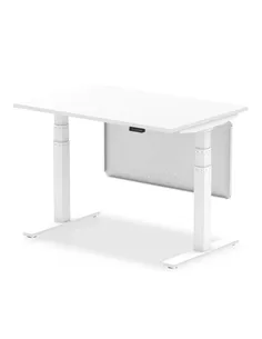 Dynamic Air Modesty 1200 x 800mm Height Adjustable Office Desk White Top Modesty Panel HA01309