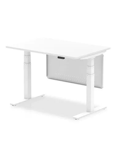Dynamic Air Modesty 1200 x 800mm Height Adjustable Office Desk White Top Modesty Panel HA01309