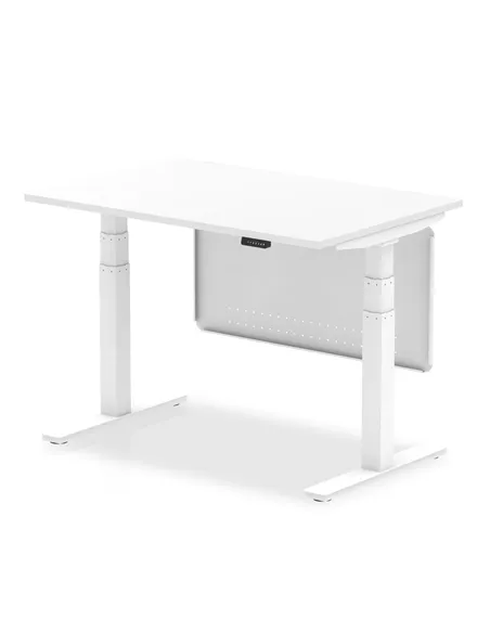 Dynamic Air Modesty 1200 x 800mm Height Adjustable Office Desk White Top Modesty Panel HA01309