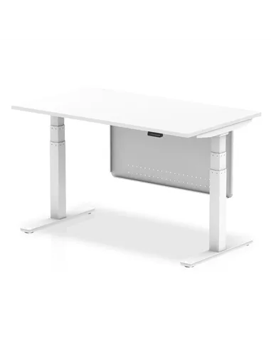 Dynamic Air Modesty 1400 x 800mm Height Adjustable Office Desk White Top Modesty Panel HA01310