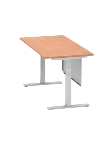 Dynamic Air Modesty 1600 x 800mm Height Adjustable Office Desk Beech Top Cable Ports Modesty Panel HA01323