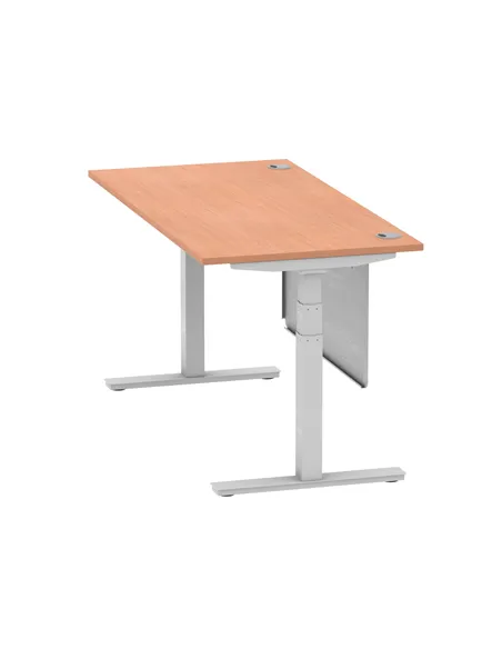 Dynamic Air Modesty 1600 x 800mm Height Adjustable Office Desk Beech Top Cable Ports Modesty Panel HA01323